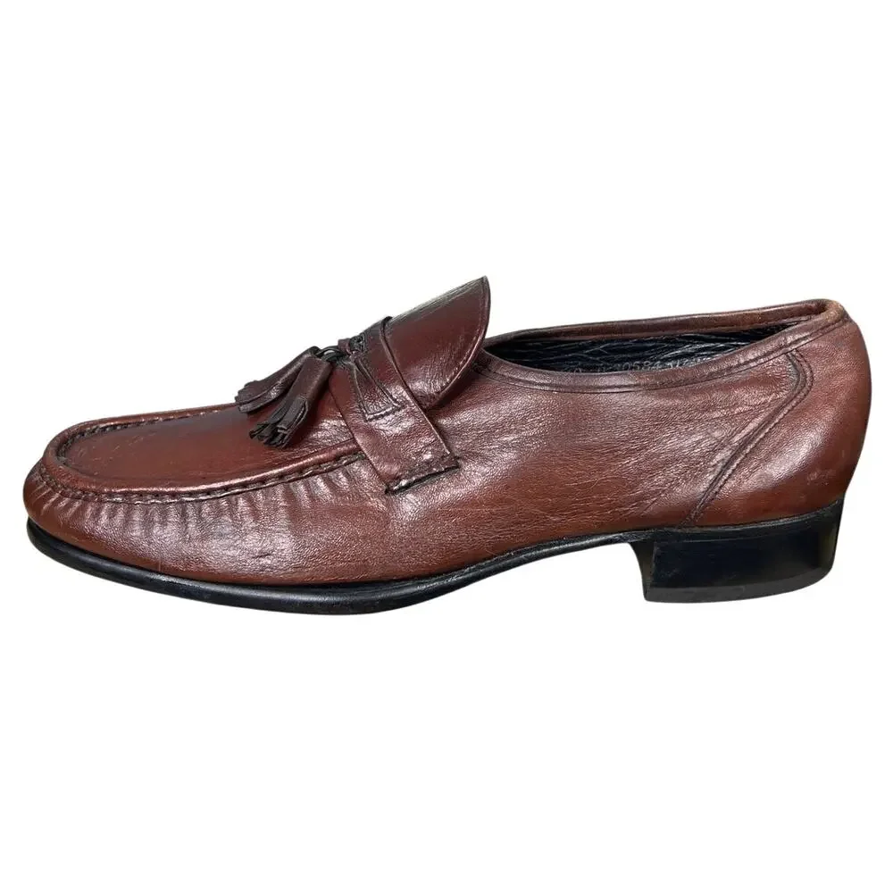 Vintage Florsheim Men’s Pisa Brown Leather Tassel Loafers Size US 10 D
